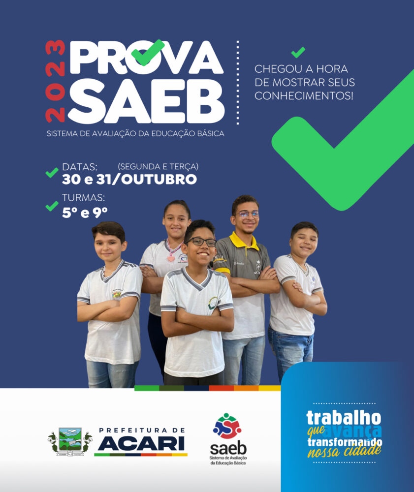 Provas do SAEB serão aplicadas em Acari dias 30 e 31 de outubro ...